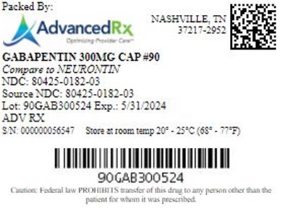 Gabapentin #90 - Gabapentin 300mg Cap Qty 90 NDC 80425 0182